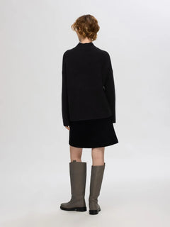 Cille Cashmere Blend High Neck - Black
