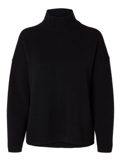 Cille Cashmere Blend High Neck - Black