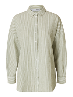 Vittoria-Sanni Ls Striped Shirt - Snow White W. Grey Stripes