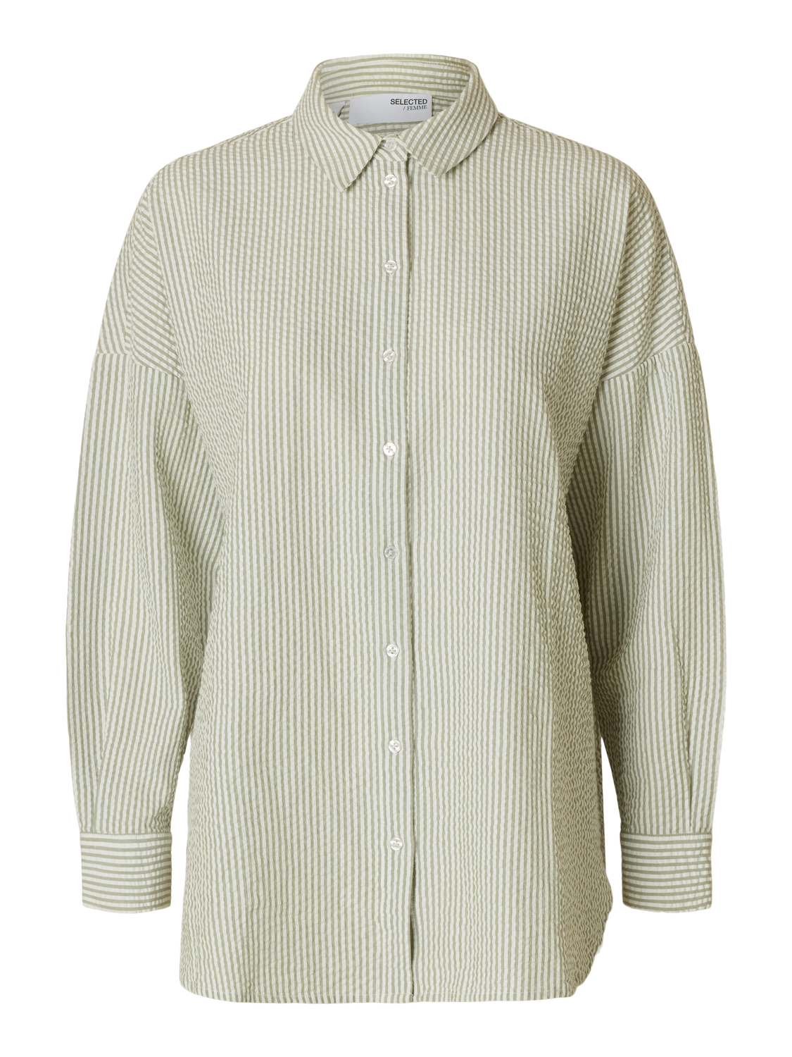 Vittoria-Sanni Ls Striped Shirt - Snow White W. Grey Stripes