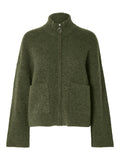 Sia Ras Ls Knit Zipper Cardigan - Olivine Melange