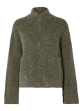 Sia Ras LS Knit Zipper Kofta - Kalamata Melange