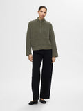 Sia Ras LS Knit Zipper Kofta - Kalamata Melange