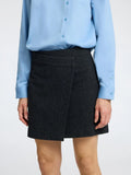 Lelou Hw Mini Skirt - Dark Grey Herringbone