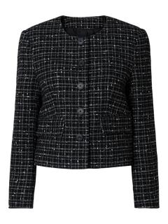 Wilma Ls Short Blazer - Black Checks