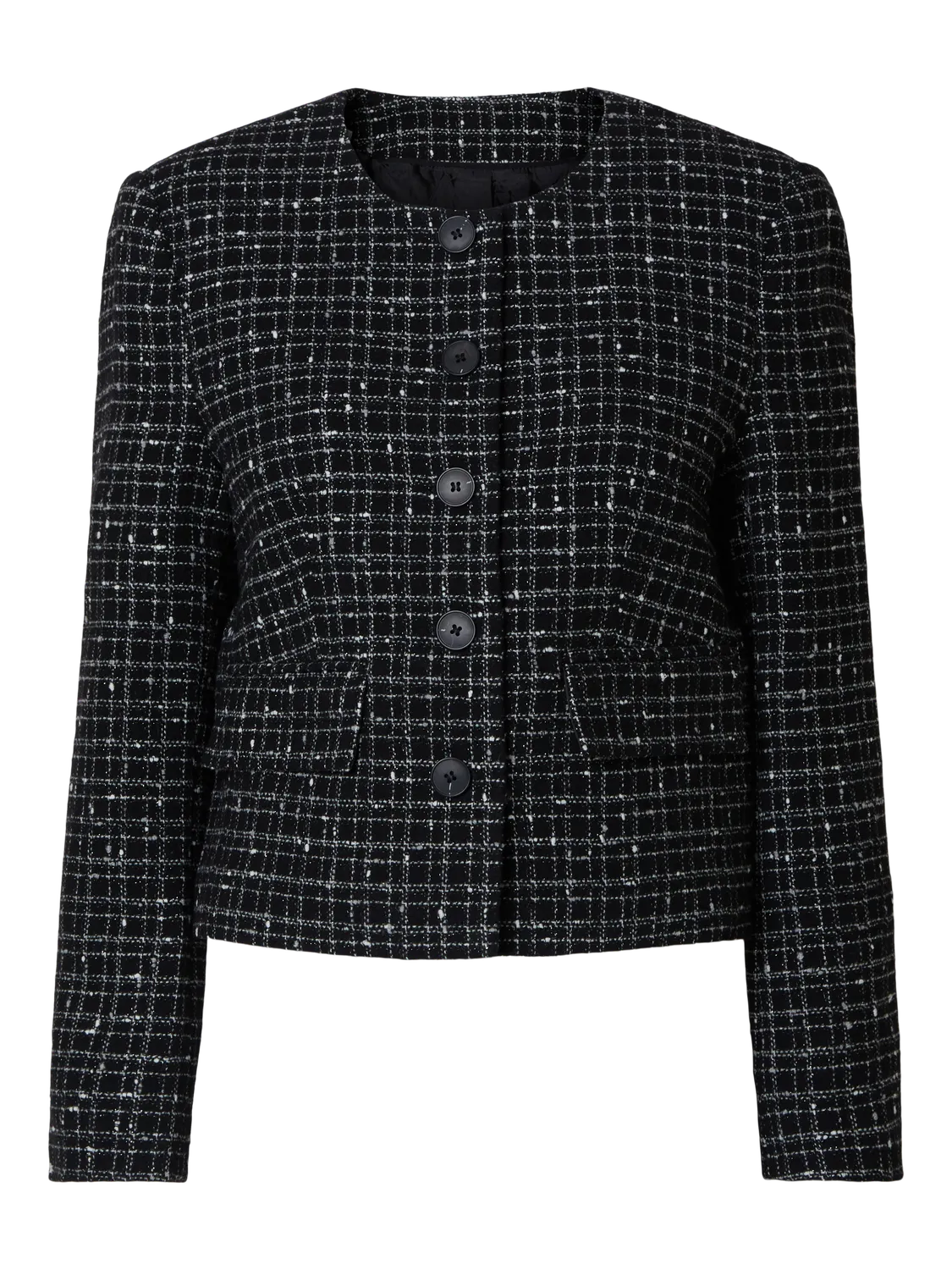 Wilma Ls Short Blazer - Black Checks