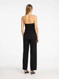 Eli Bustier Top - Black Silver Stripe