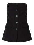 Eli Bustier Top - Black Silver Stripe