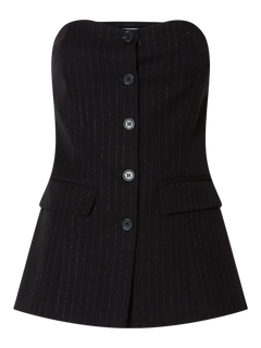 Eli Bustier Top - Black Silver Stripe