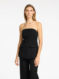 Eli Bustier Top - Black Silver Stripe