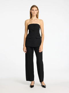 Eli Bustier Top - Black Silver Stripe