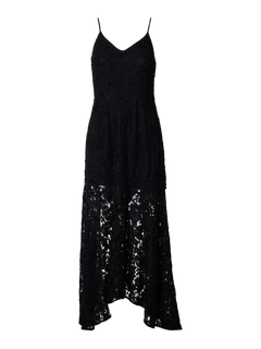 Deora Strap Beaded Lace Ankle Dress B - Black