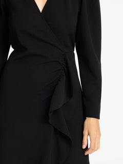 Sine Ls Short Ruffle Dress - Black