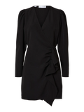 Sine Ls Short Ruffle Dress - Black