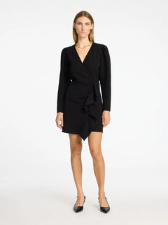 Sine Ls Short Ruffle Dress - Black