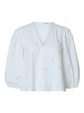 Galia 3/4 Sequins Top - Bright White
