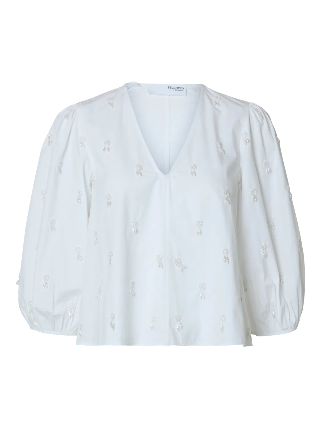 Galia 3/4 Sequins Top - Bright White