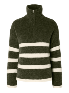 Maline Ls Knit Half Zip - Kalamata  Birch