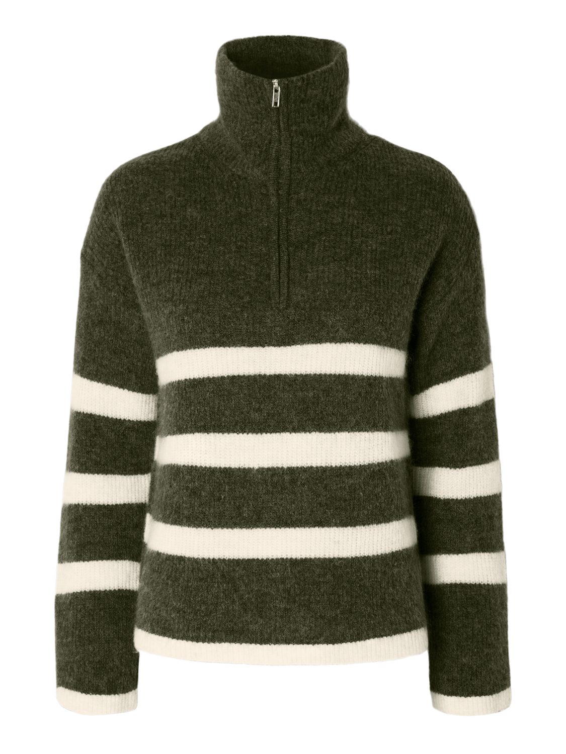 Maline Ls Knit Half Zip - Kalamata Birch