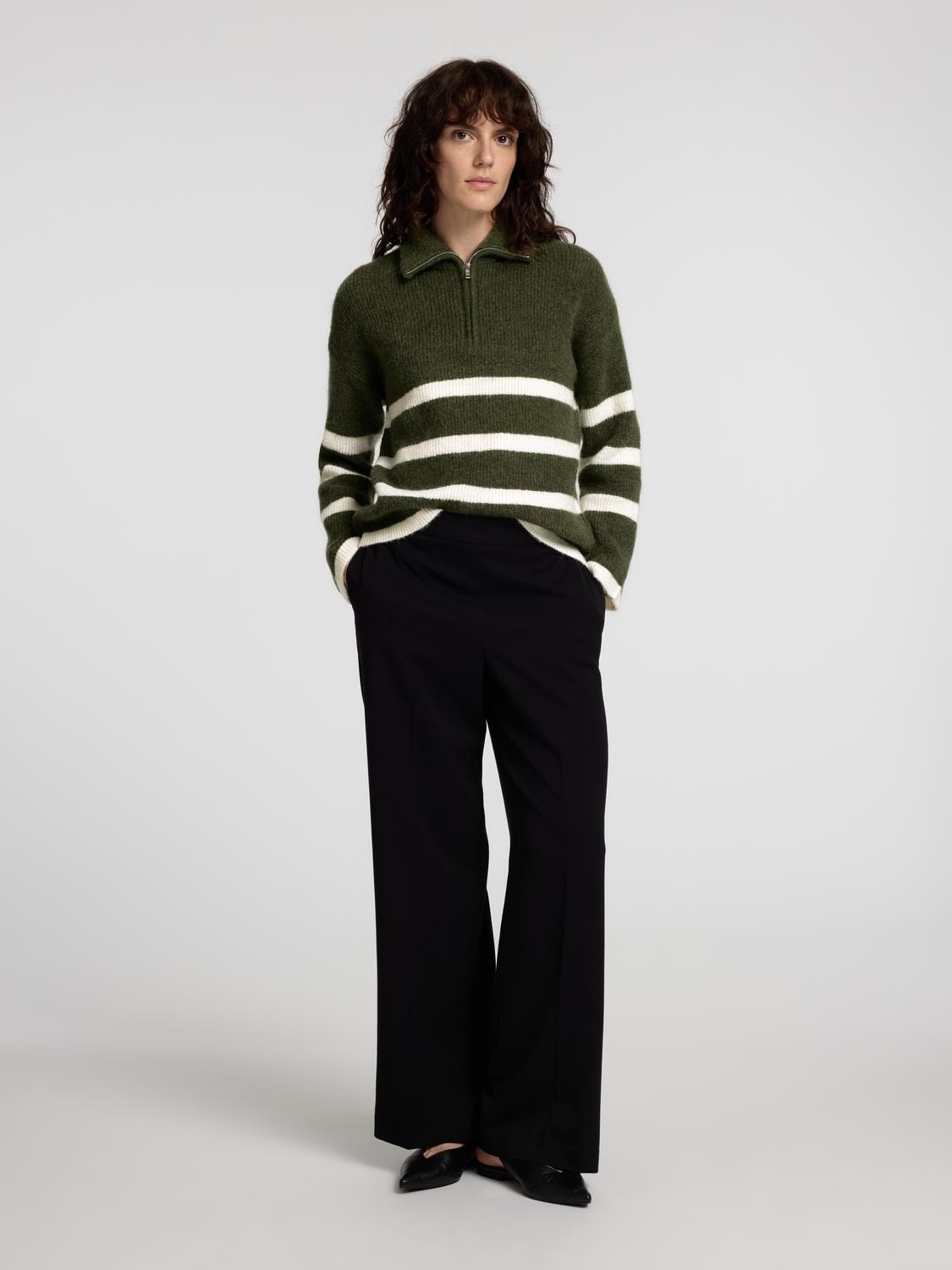 Maline Ls Knit Half Zip - Kalamata Birch