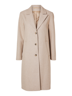 New Alma Wool Coat - Sandshell Melange