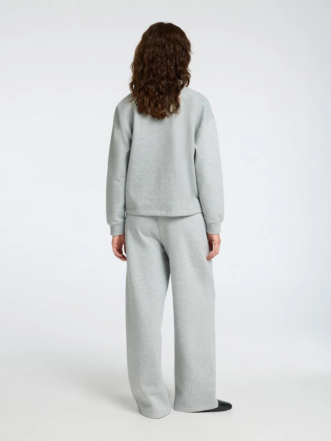 Gia Hw Wide Pant - Light Grey Melange