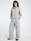 Gia Hw Wide Pant - Light Grey Melange