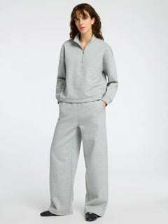 Gia Hw Wide Pant - Light Grey Melange