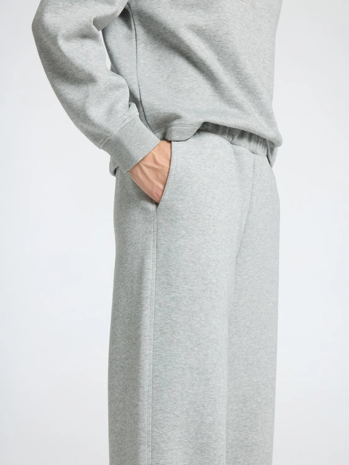 Gia Hw Wide Pant - Light Grey Melange