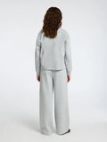 Gia Ls Zipper Sweat - Light Grey Melange