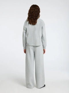 Gia Ls Zipper Sweat - Light Grey Melange