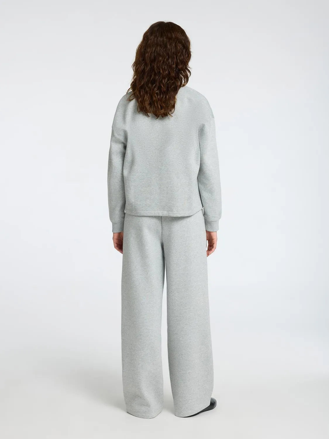 Gia Ls Zipper Sweat - Light Grey Melange