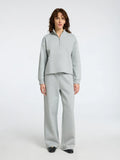 Gia Ls Zipper Sweat - Light Grey Melange