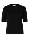 Lura Lurex 2/4 Knit O-Neck - Black Tonal Lurex