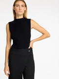 Lura Lurex Sl Knit High Neck - Black Tonal Lurex