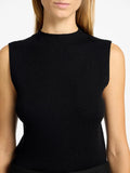 Lura Lurex Sl Knit High Neck - Black Tonal Lurex