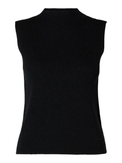 Lura Lurex Sl Knit High Neck - Black Tonal Lurex