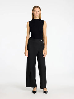 Lura Lurex Sl Knit High Neck - Black Tonal Lurex