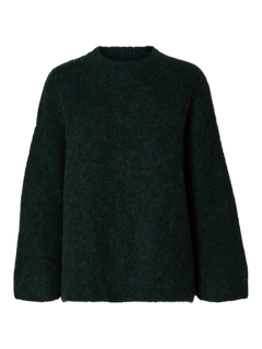 Gabella Ls Knit O-Neck Camp - Scarab