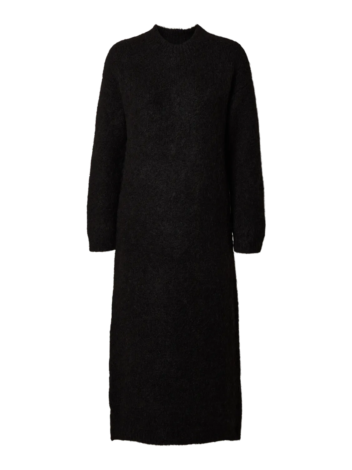 Gabella Ls Knit O-Neck Dress Camp - Black