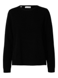 Manila Ls Knit Cashmere O-Neck - Svart