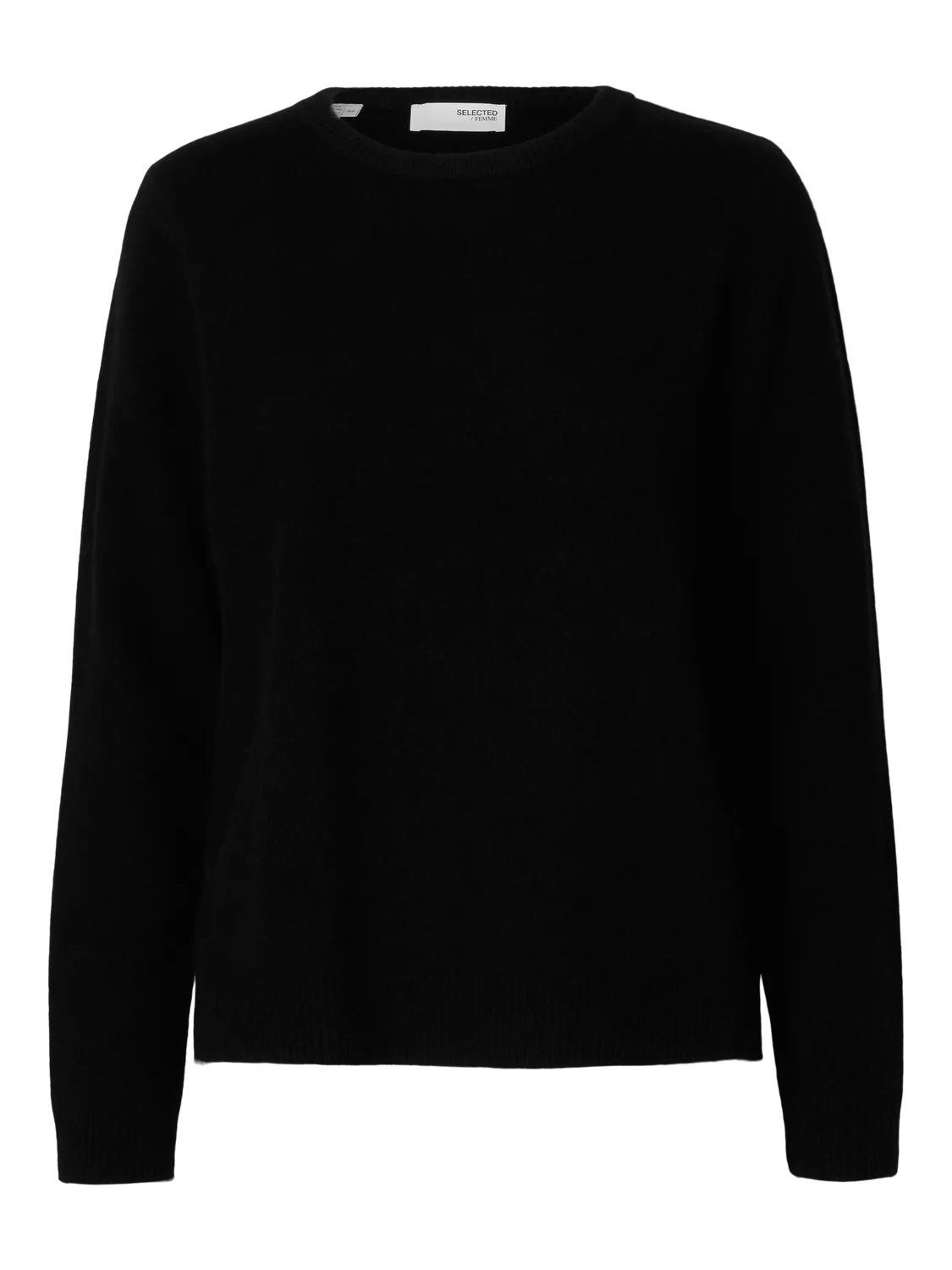 Manila Ls Knit Cashmere O-Neck - Svart