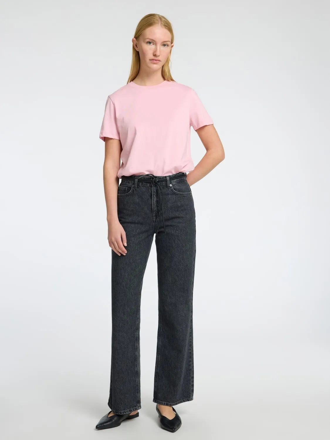Selected Femme Myessential Ss O-Neck Tee - Bleached Mauve