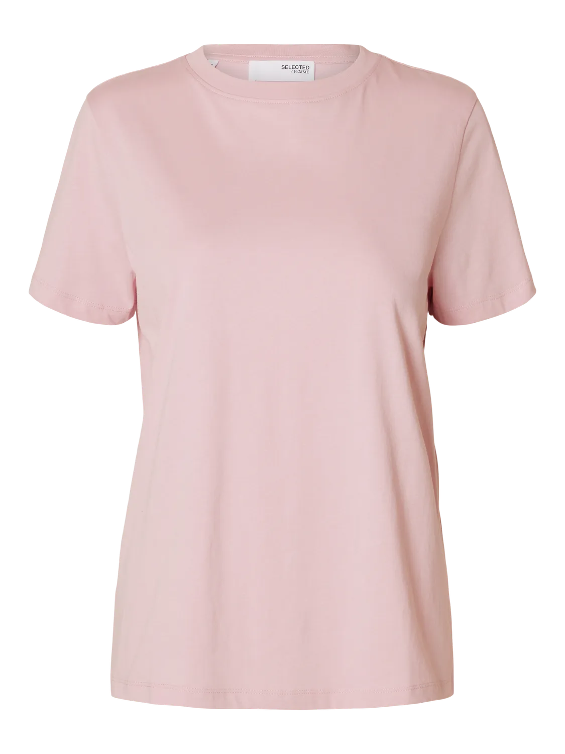 Selected Femme Myessential Ss O-Neck Tee - Bleached Mauve