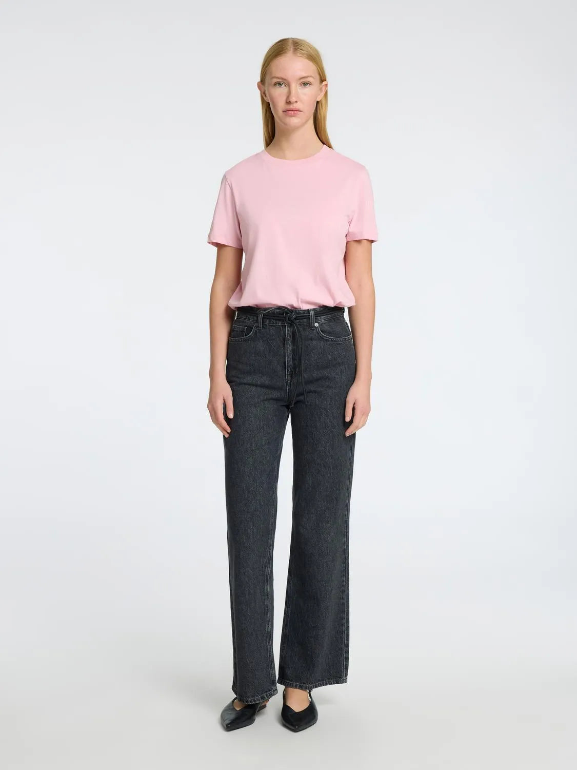 Selected Femme Myessential Ss O-Neck Tee - Bleached Mauve
