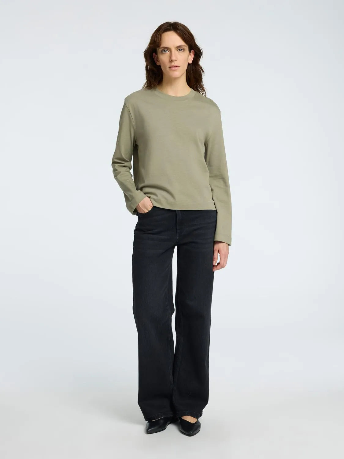 Selected Femme Långärmad T-shirt - Vetiver