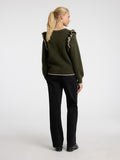 Alva Frills Ls Knit O-Neck - Kalamata/Birch