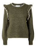 Alva Frills Ls Knit O-Neck - Kalamata/Birch