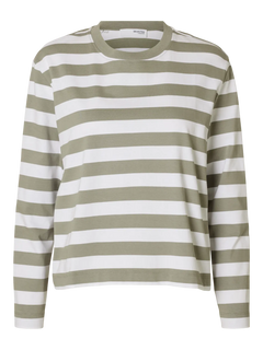 Essential Ls Striped Boxy Tee - Vetiver Bright Wide - Wide