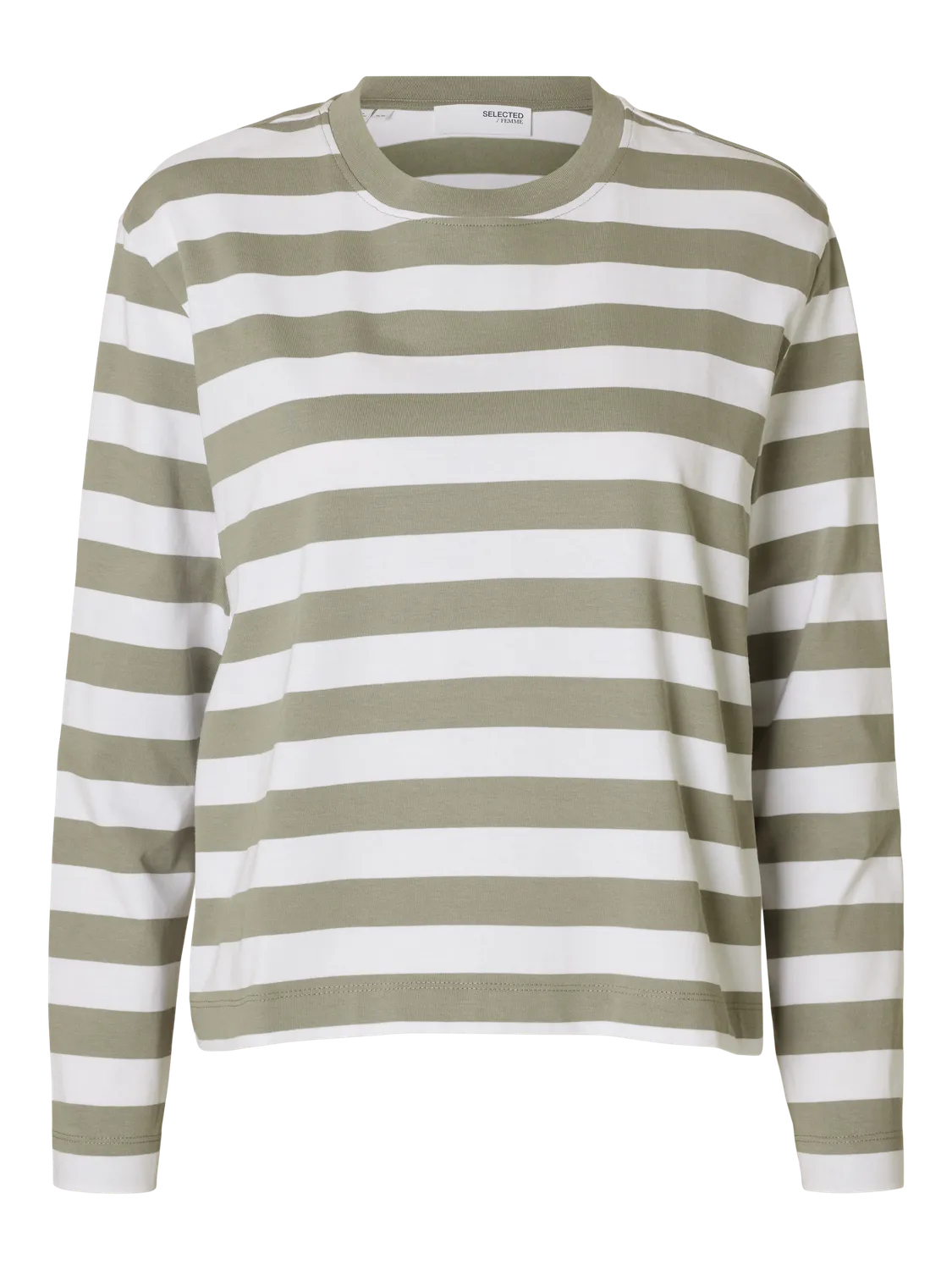 Selected Femme Essential LS Striped Boxy Tee